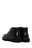 Male Brown Zip Closure Lace-Up Leather Casual Boots | Derimod