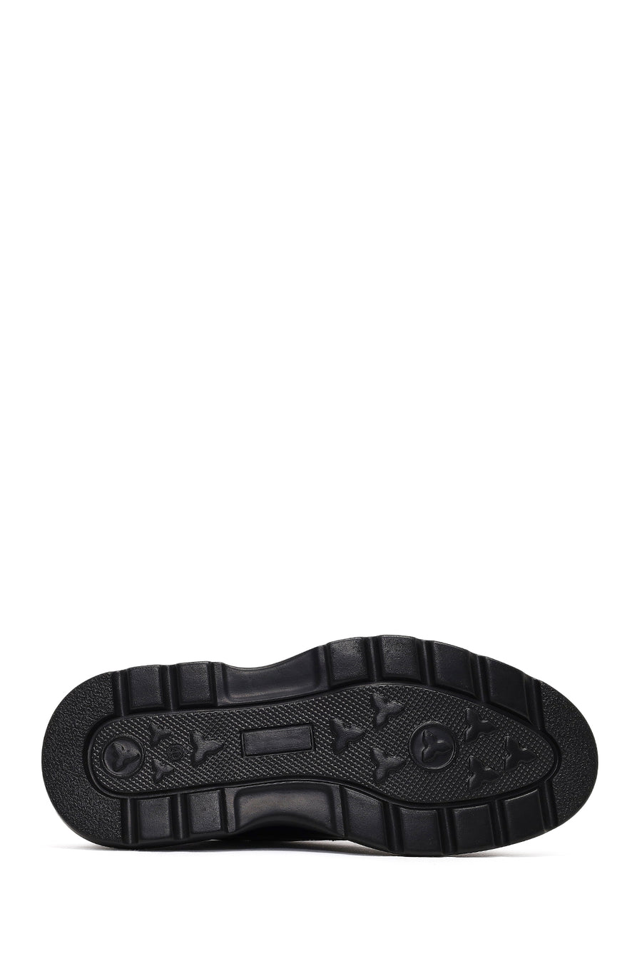 Male Black Lace-Up Thick-Soled Leather Casual Shoes