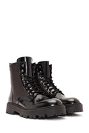 Men's Black Lace-Up Leather Combat Boots | Derimod