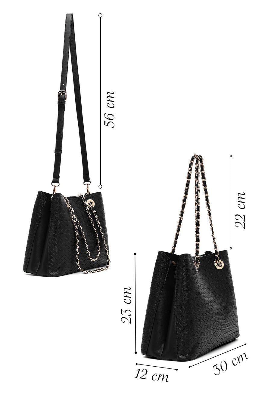 Women's Black Long Strap Printed Shoulder Bag