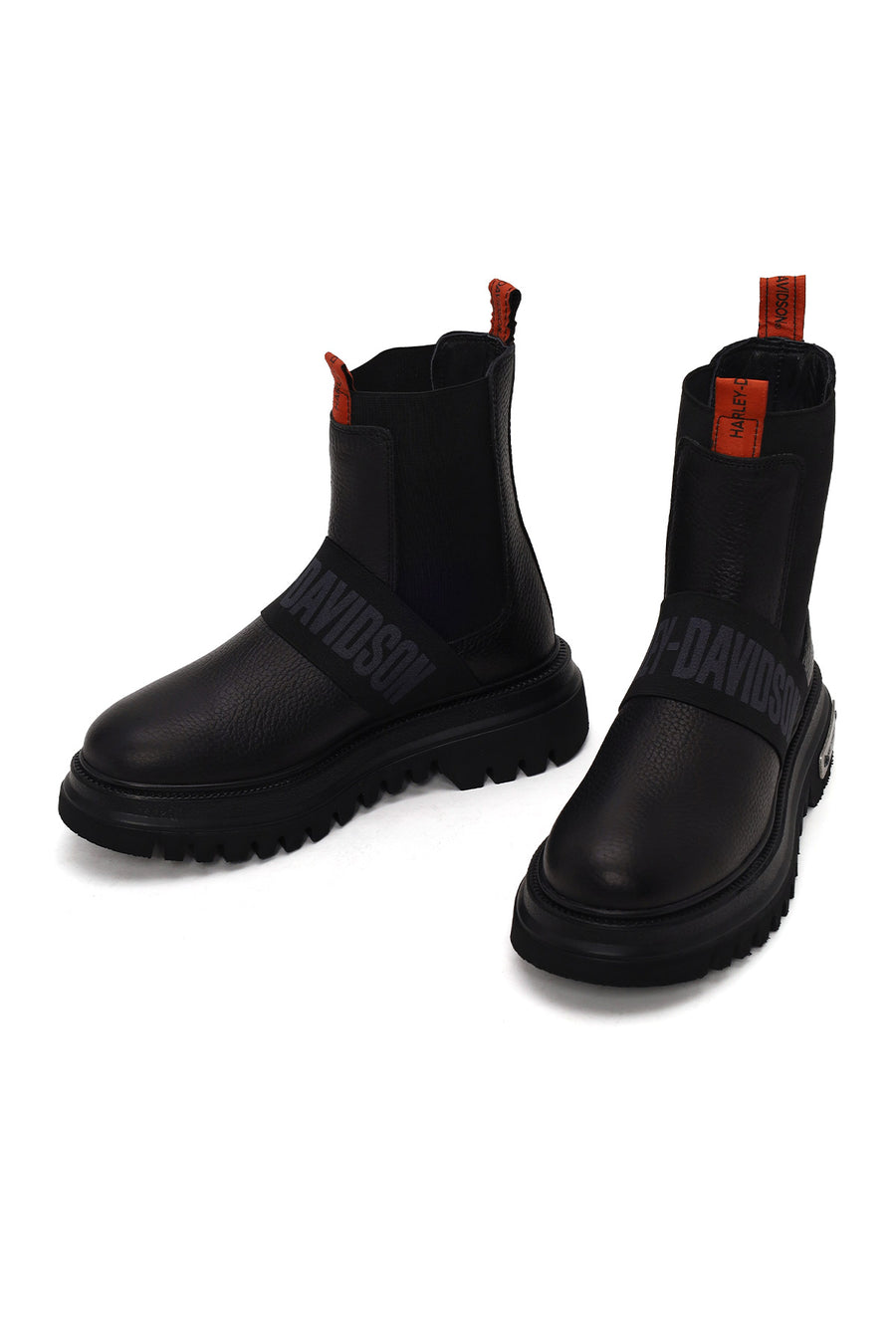 Harley Davidson Woman Gray Nefud Thick-Sole Leather Chelsea Boots