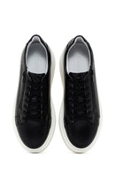 Men's Black Thick Sole Lace Up Leather Sneaker | Derimod