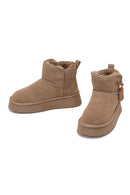 Woman Mink Thick-Soled Suede Teddy Boots | Derimod