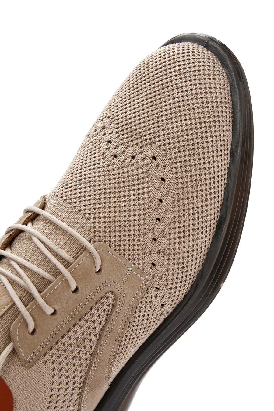 Men's Mink Thick Sole Nubuck Detailed Lace Up Fabric Sneaker