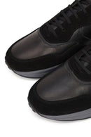 Erkek Siyah Bağcıklı Süet Deri Sneaker | Derimod