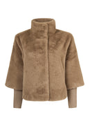 Ampezzo Woman Beige Short Teddy Coats | Derimod