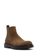 Men's Mink Nubuck Leather Casual Chelsea Boots | Derimod