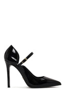 Woman Black Buckled High Thin-Heeled Patent Leather Leather Shoes | Derimod