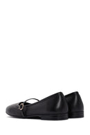 Women's Black Banded Leather Ballerinas | Derimod