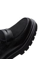 Men's Black Leather Thick Soled Casual Loafer | Derimod