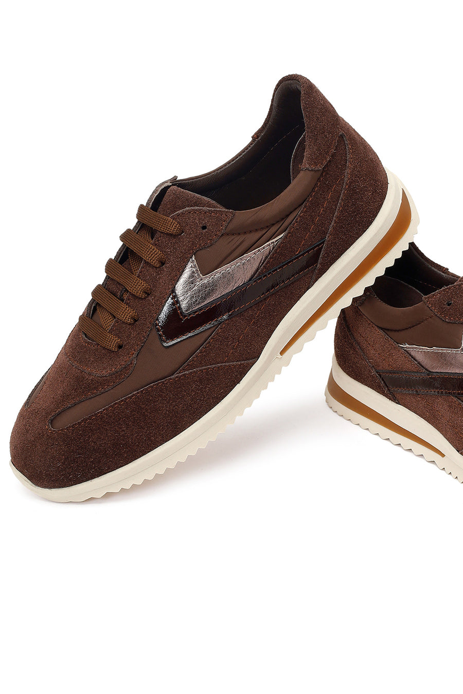 Kadın Kahverengi Bağcıklı Süet Deri Sneaker