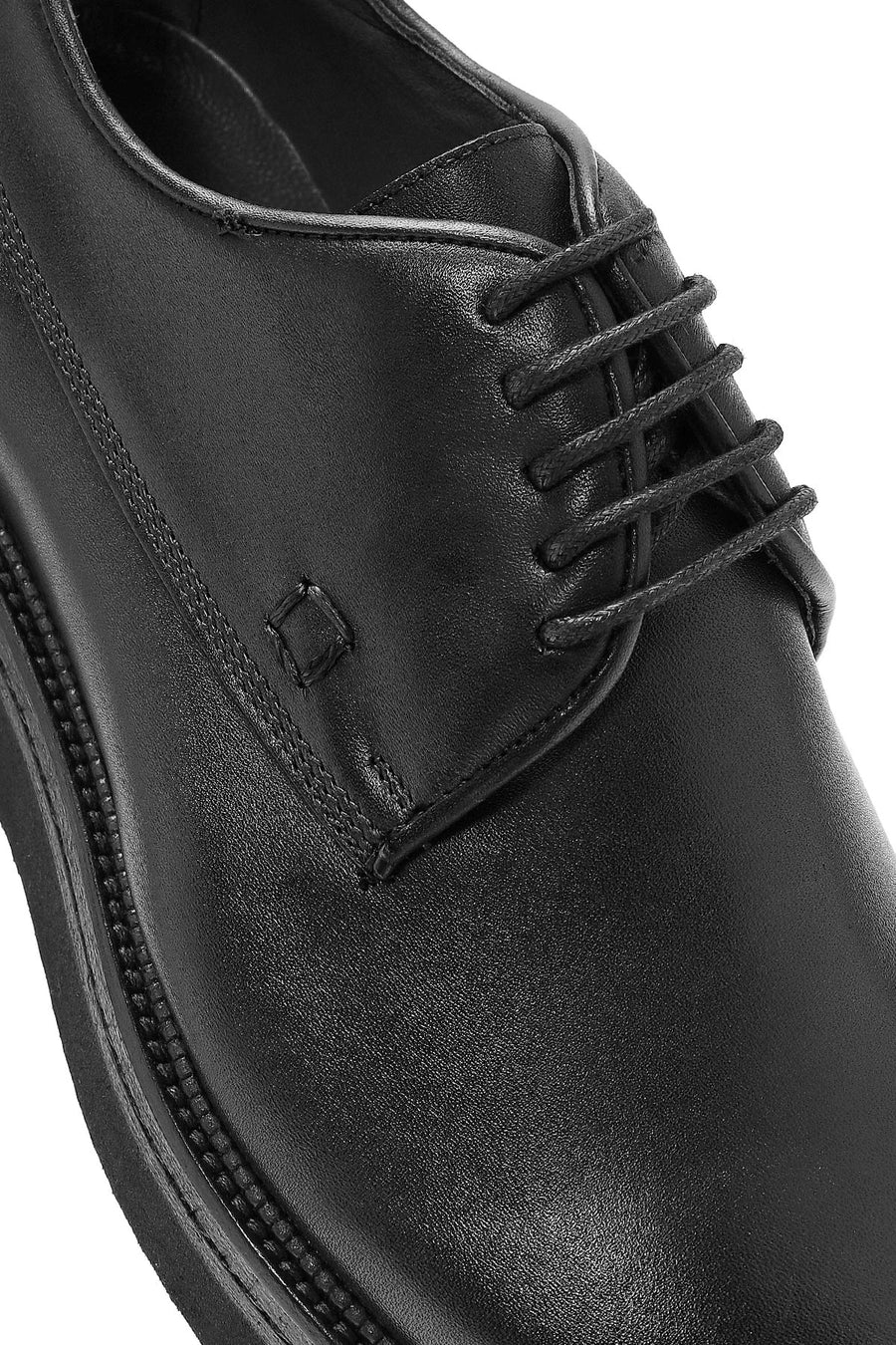 
Men's Black Lace-Up Leather Casual Shoes
