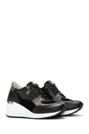 Women's Leather High Sole Sneaker | Derimod
