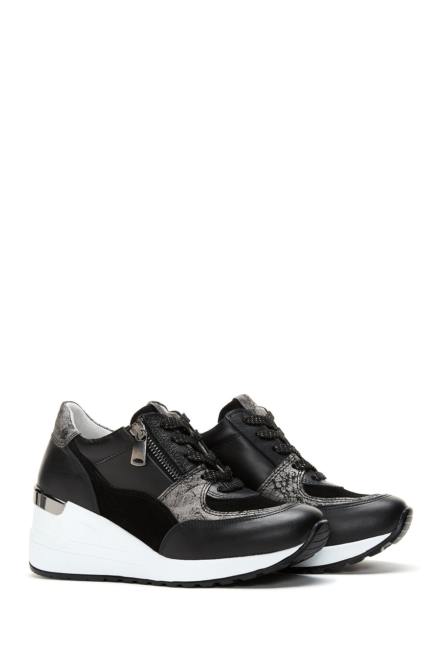 Women's Leather High Sole Sneaker