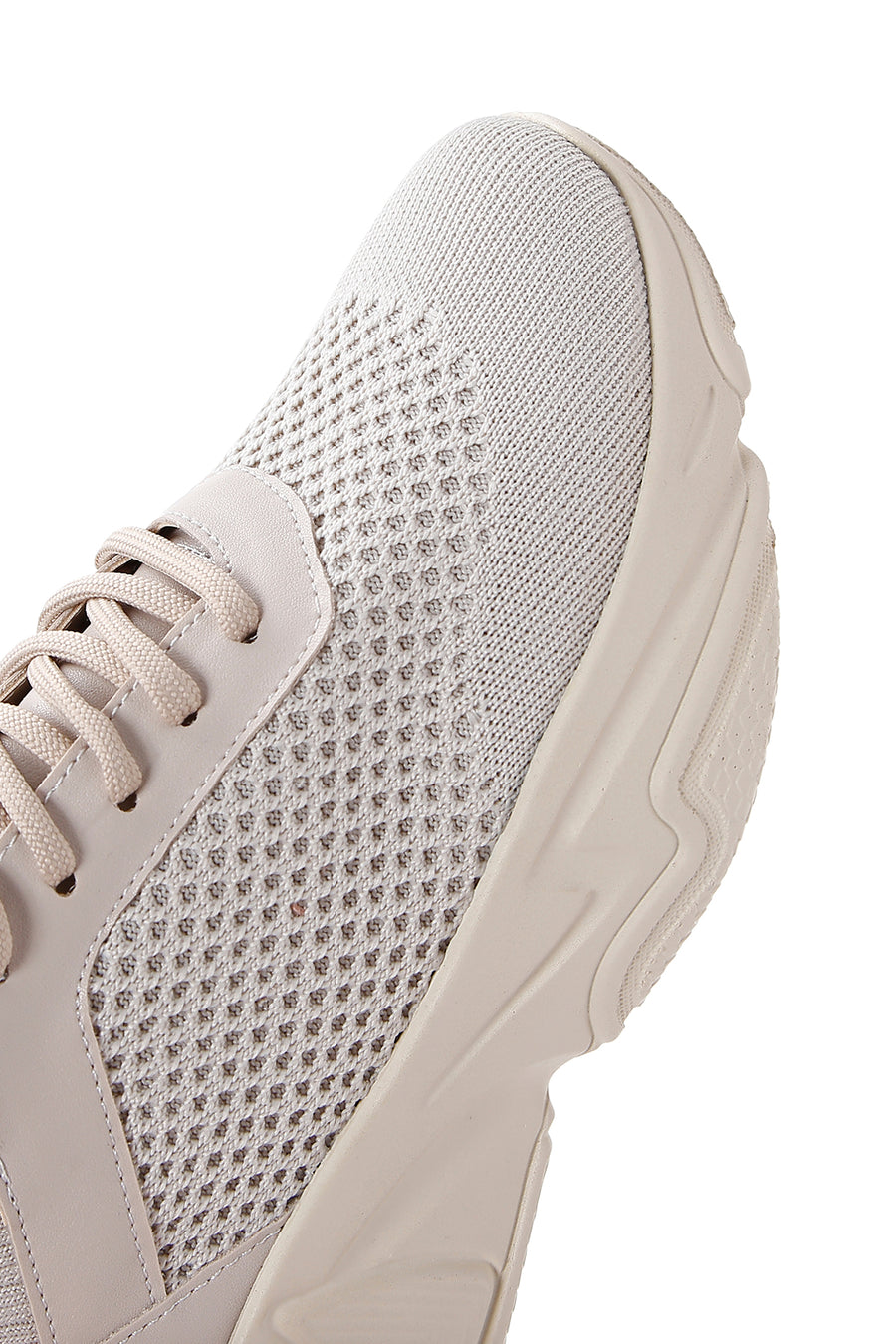 Kadın Bej Kalın Tabanlı Kumaş Sneaker