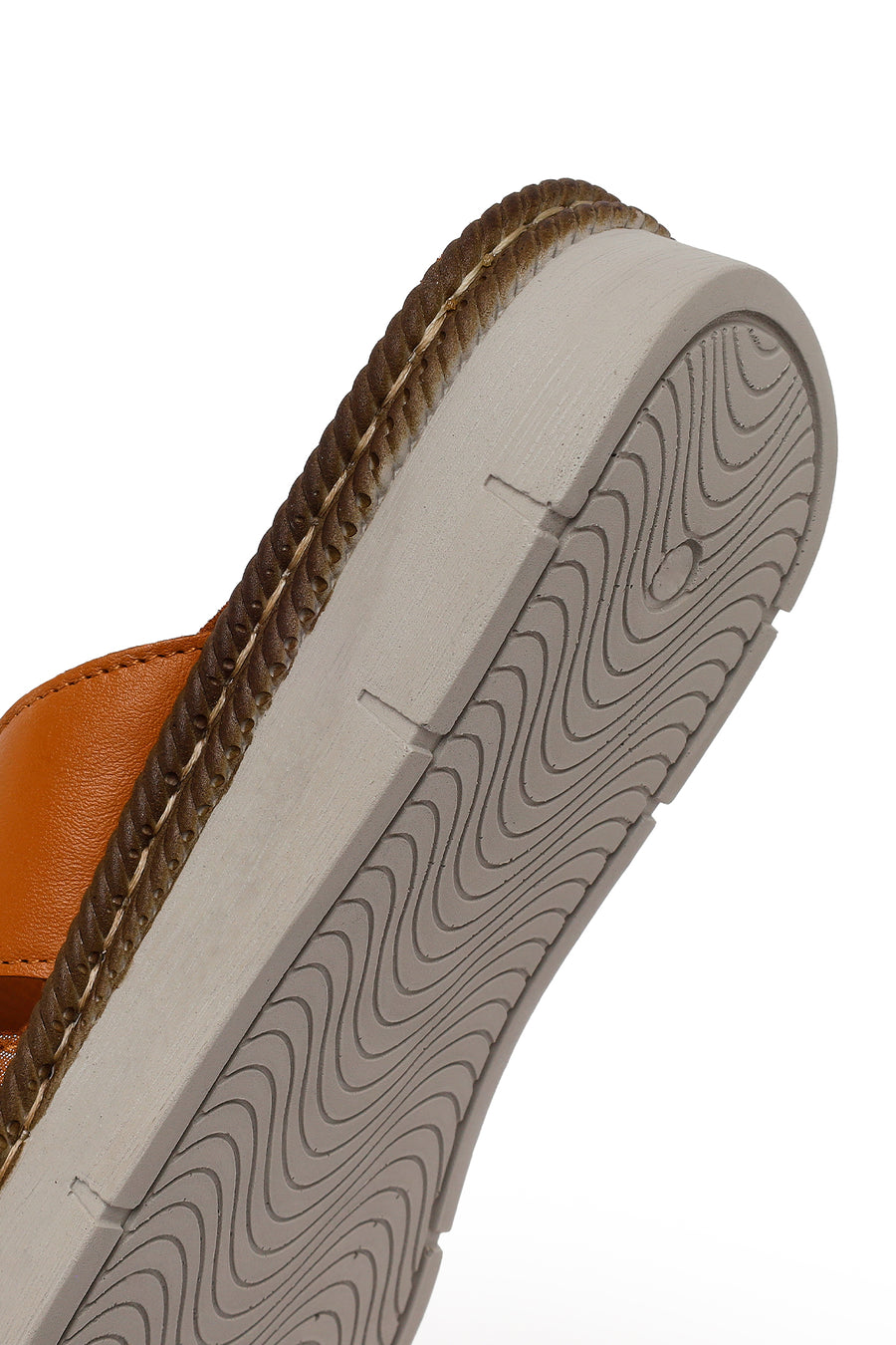 Woman Tan Leather Comfort Slipper