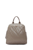 Women's Light Khaki Quilted Backpack | Derimod