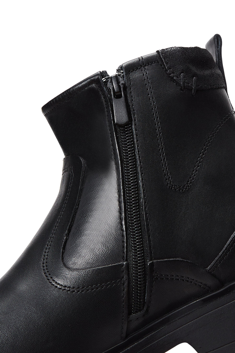 Men's Leather Zippered Casual Boots