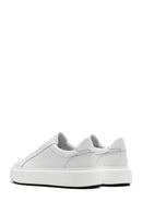 Men's White Lace-up Thick-Sole Leather Sneaker | Derimod