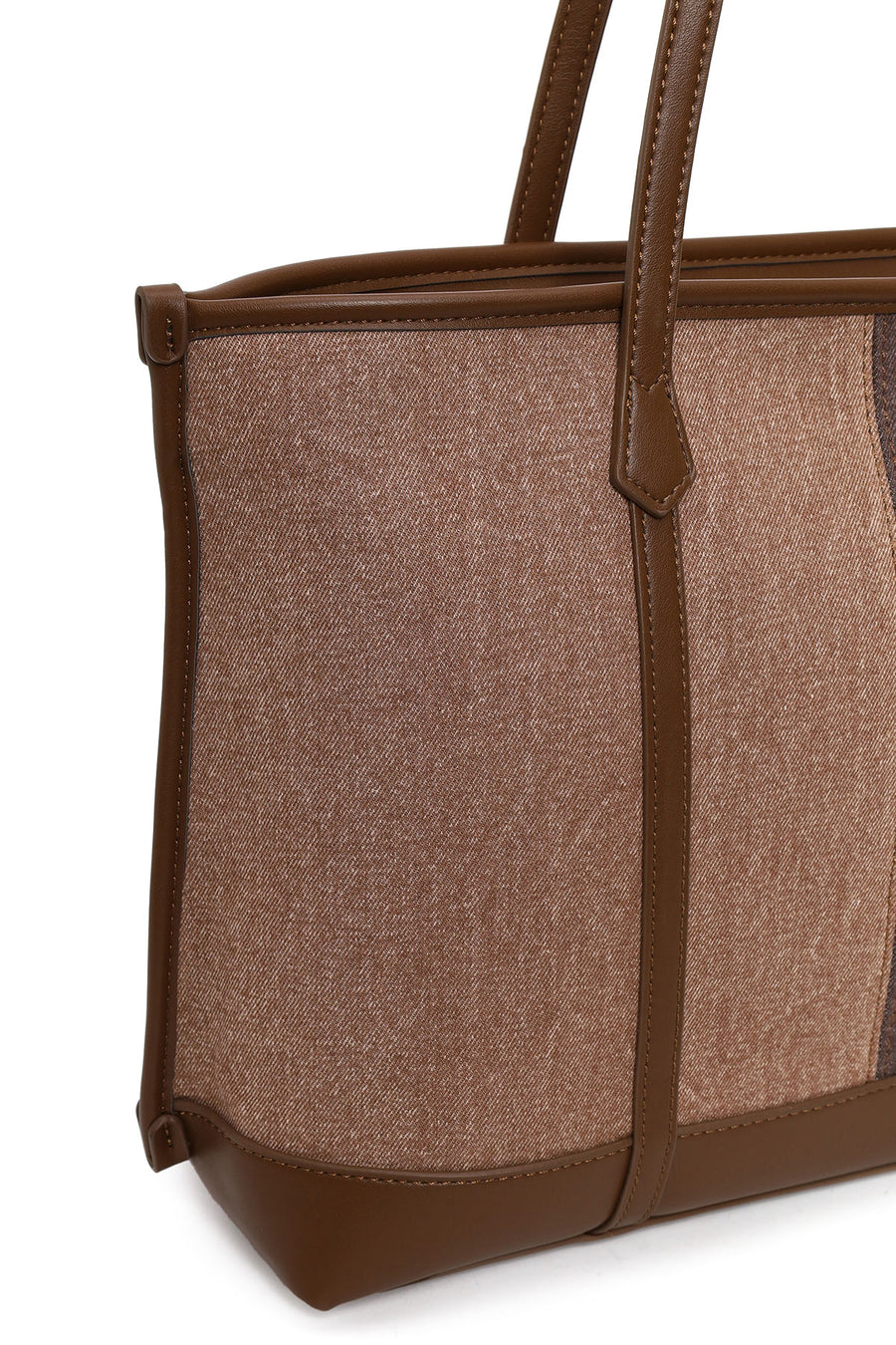 Woman Brown Fabric Shoulder Bag