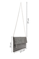 Women's Anthracite Long Chain Strap Straw Clutch Bag | Derimod