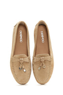 Women's Beige Suede Leather Loafer | Derimod