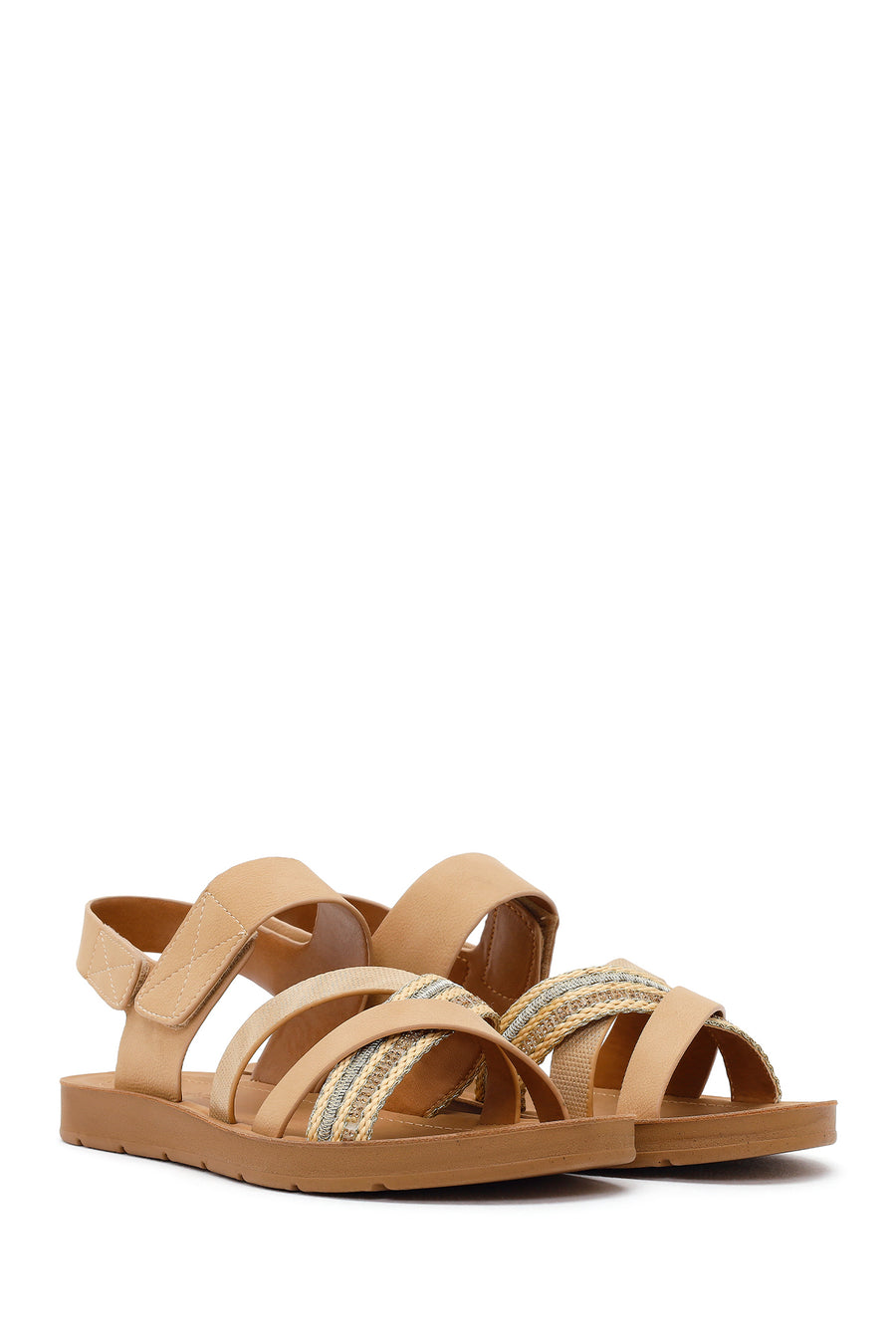 Women's Tan Strappy Sandals