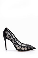 Women's Stone Detailed Lace Leather Stiletto | Derimod