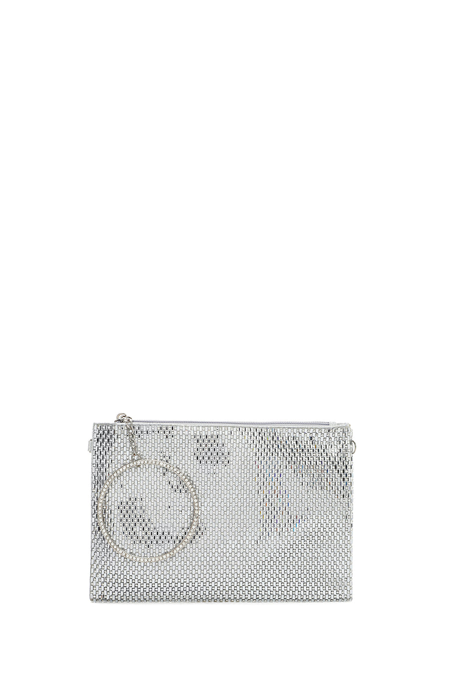 Woman Silver Chain-Strap Rhinestone Evening Bag 26PBD2906TS | Derimod