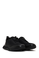 Derimod Zero Male Black Lace-Up Thick-Soled Leather Casual Sneaker | Derimod