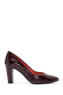 Derimod Gritti Women's Burgundy Thick Heel Patent Leather Stiletto | Derimod