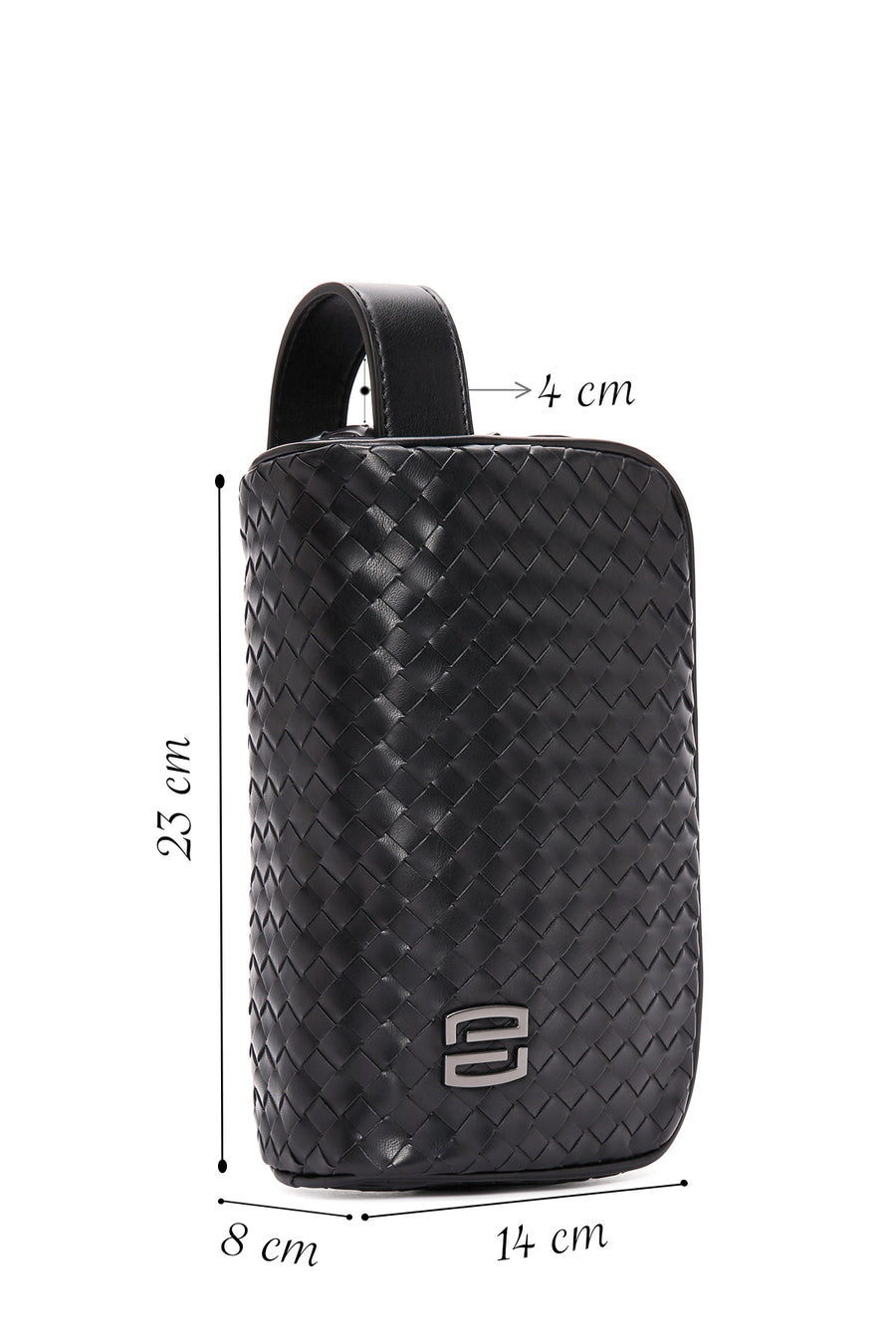 Men's Black Knitted Patterned Clutch Bag