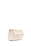 Women's Cream Long Strap Quilted Patterned Shoulder Bag | Derimod