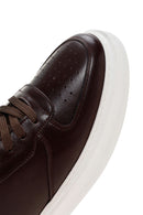 Men's Brown Thick Sole Lace Up Leather Sneaker | Derimod