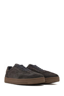Male Anthracite Lace-up Thick-soled Suede Leather Sneaker | Derimod