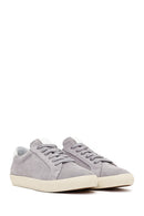 Kadın Gri Bağcıklı Süet Deri Sneaker | Derimod