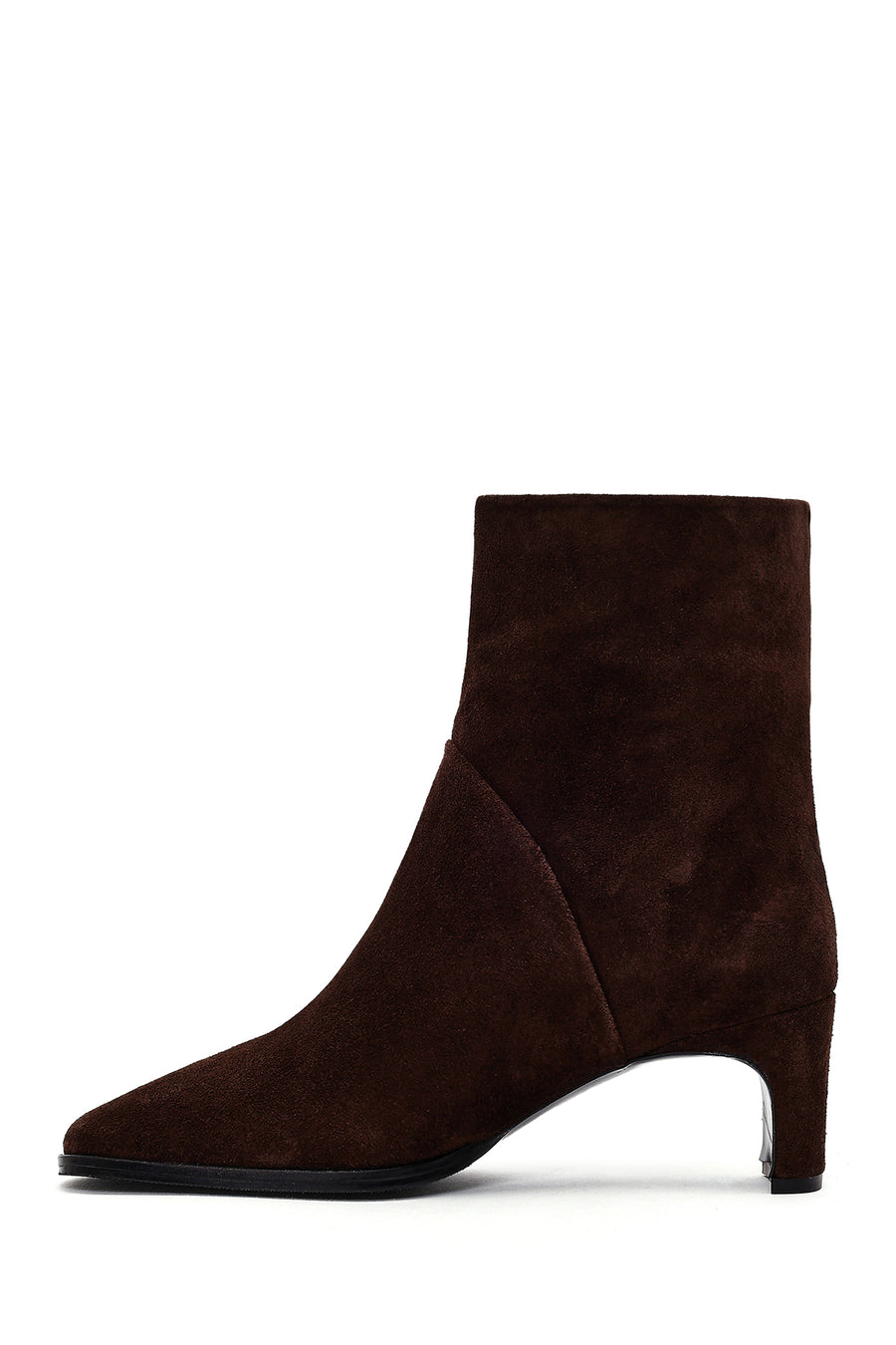 Women's Brown Chunky Heel Suede Leather Boots