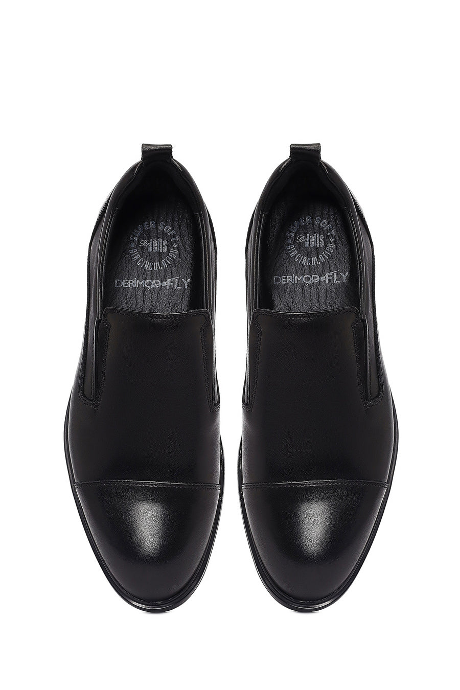 Derimod Fly Men Black Leather Casual Comfort Shoes