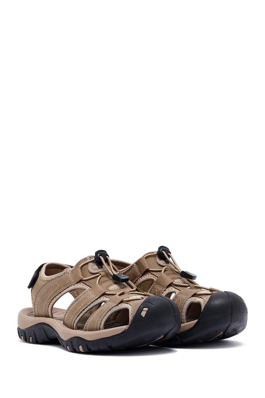 Men's Beige Leather Sandals