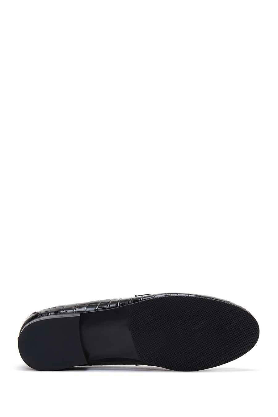 Kadın Siyah Deri Kroko Loafer