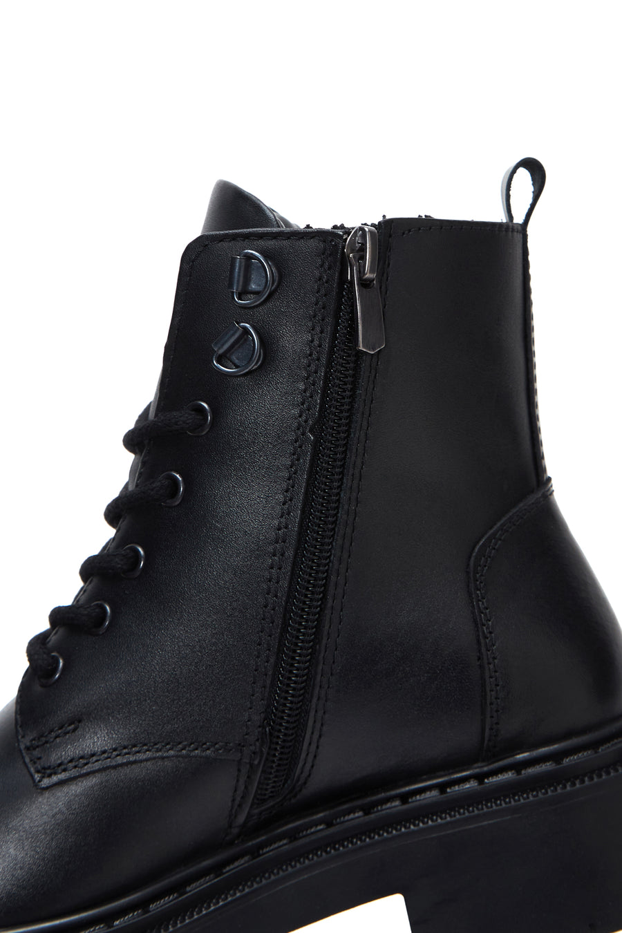 Women's Black Zippered Leather Boots