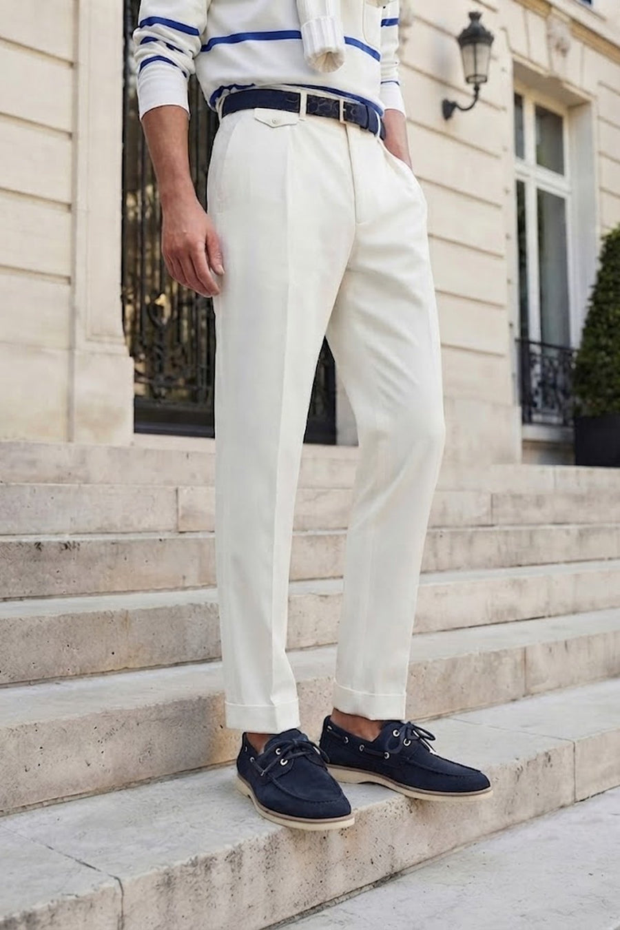 Male Navy Blue Lace-Up Suede Casual Shoes
