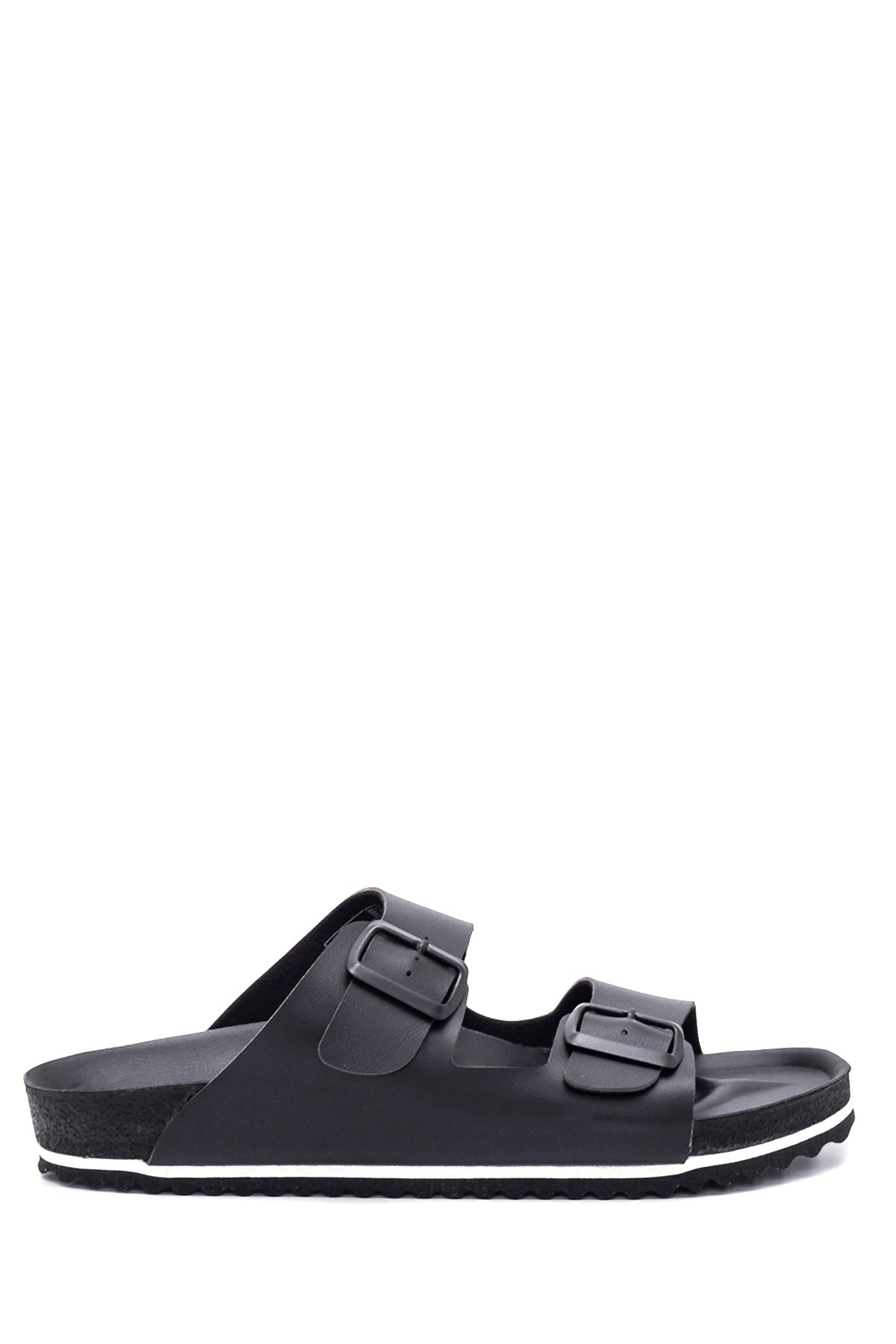 Men's Leather Double Buckle Slippers 22SFD664118 | Derimod