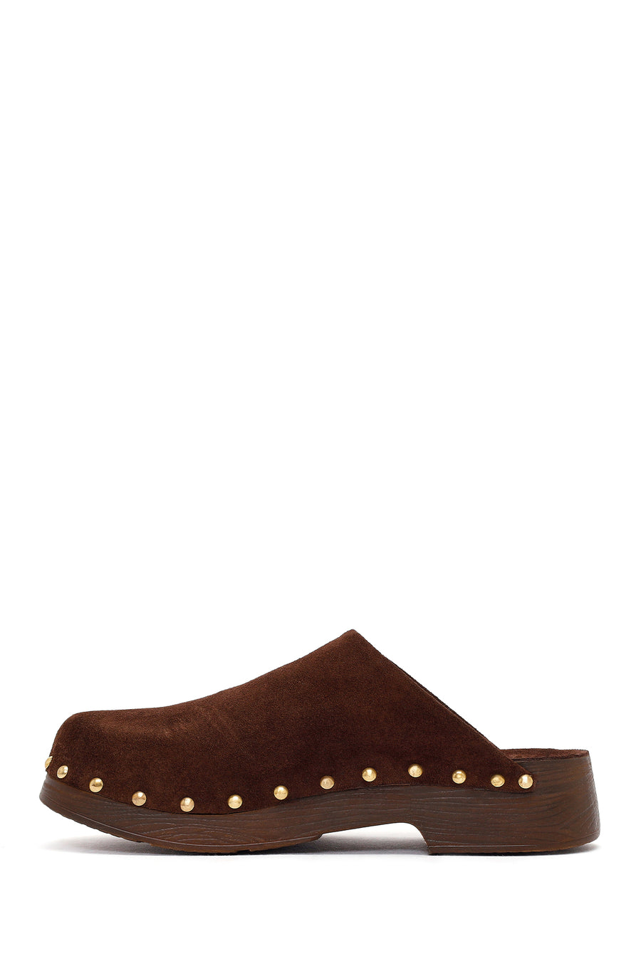 Women's Brown Platform Suede Leather Slippers