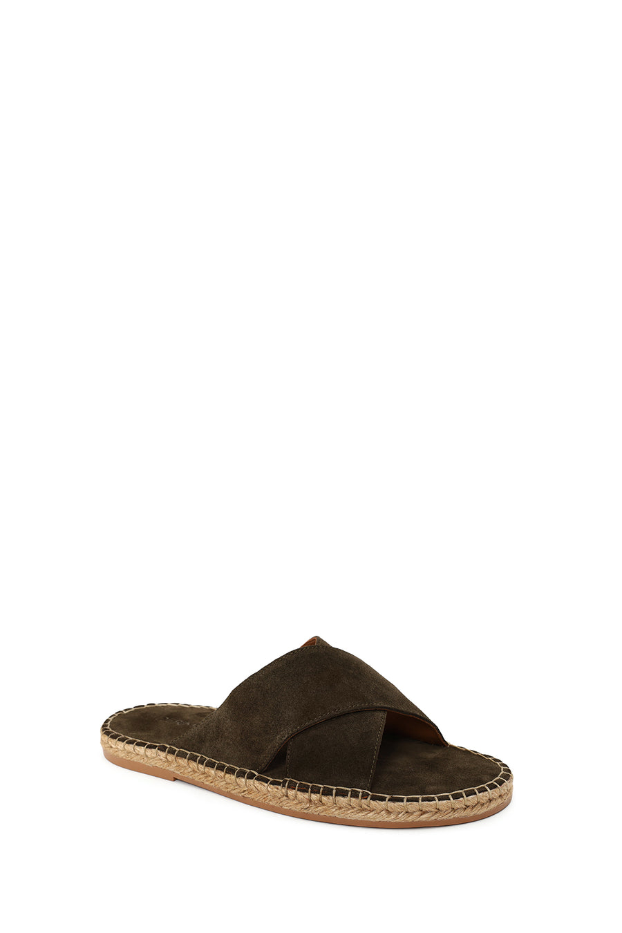Men's Khaki Suede Leather Slippers