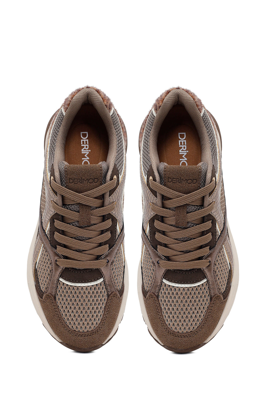 Kadın Vizon Bağcıklı Kalın Tabanlı Sneaker