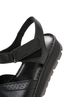 Women's Black Ankle Strap Leather Comfort Sandals | Derimod