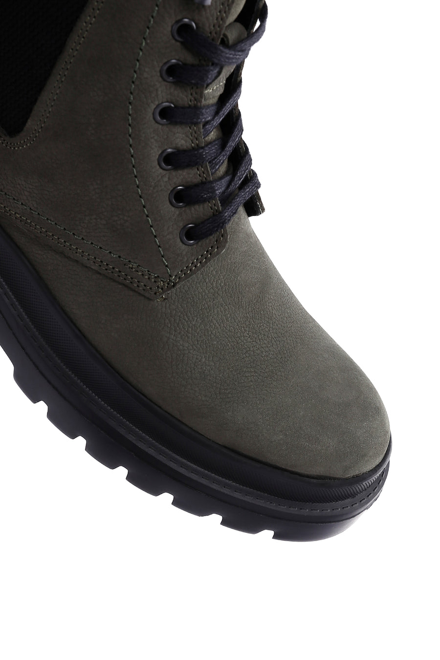Men's Khaki Nubuck Leather Thick Soled Casual Boots