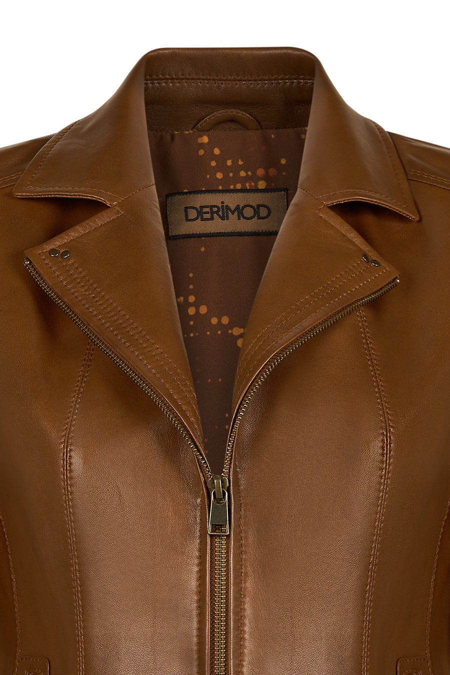 Martha Woman Camel Short Leather Jacket