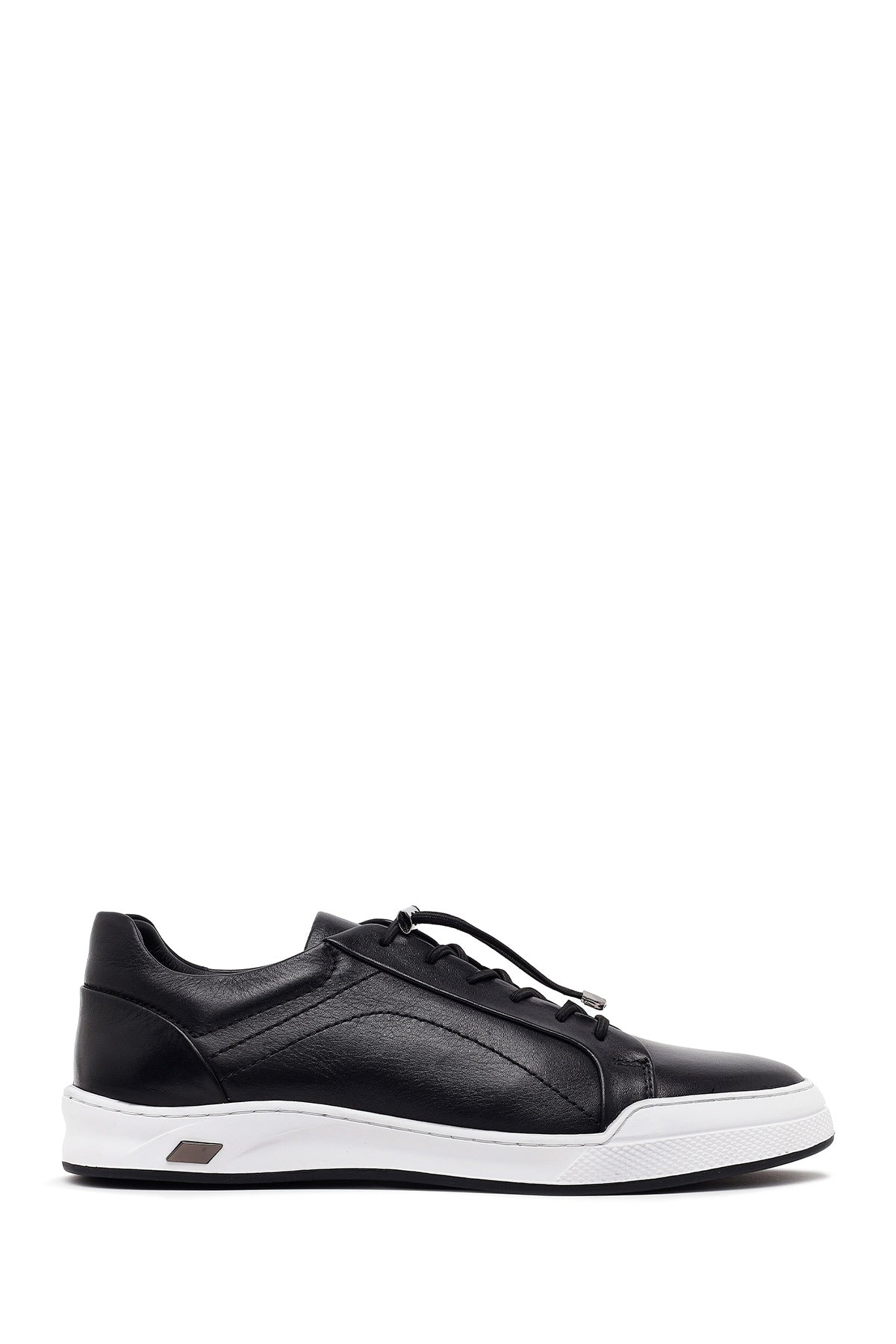 Male Black Lace-Up Thick-Soled Leather Sneaker 26SFD620218 | Derimod